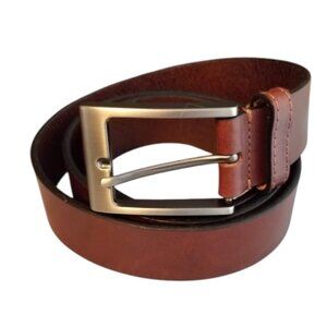 Jos A Bank Dark Brown Leather Belt, Men's Size 40